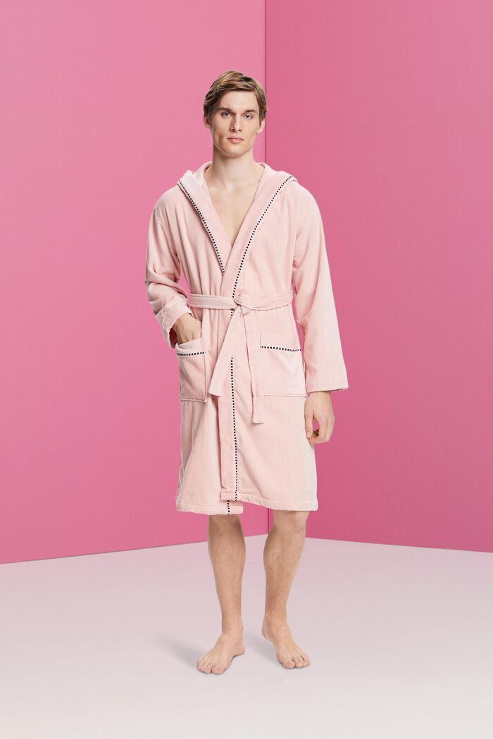 Velours-Bademantel, 100% Baumwolle
