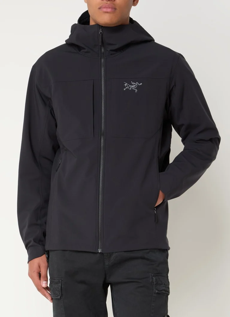 Arc'teryx Gamma MX softshell jaka ar rāvējslēdzēja kabatām un izšuvumu no logotipa