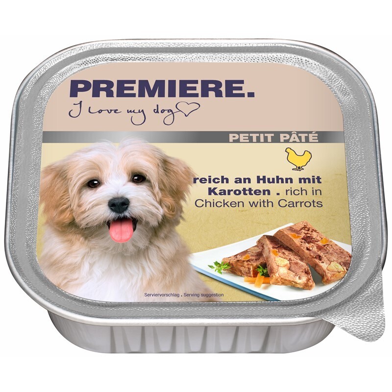 PREMIERE Hundenassfutter PREMIERE Petit Pâté Huhn & Karotten 44x150 g