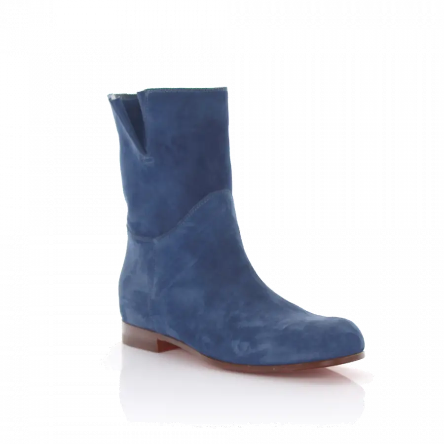 Santoni - Stiefel Veloursleder blau - blau