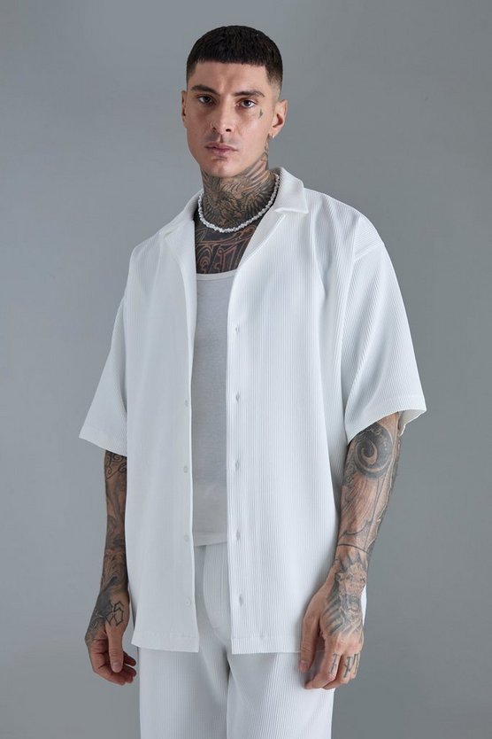Kurzärmliges Oversize Hemd & Hose mit geradem Bein