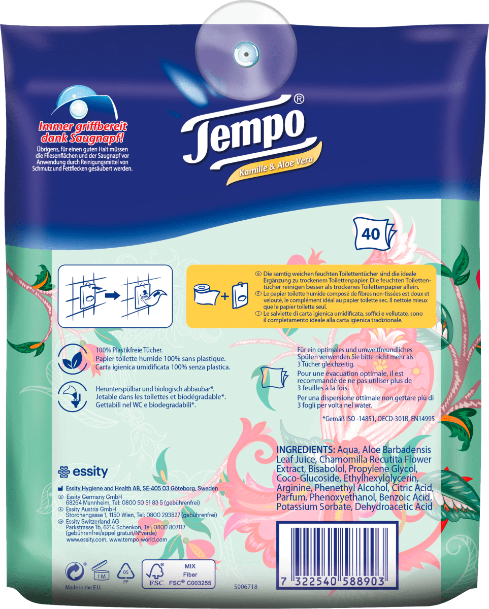 Feuchtes Toilettenpapier Sanft & Sensitiv Komfortbeutel, 40 St