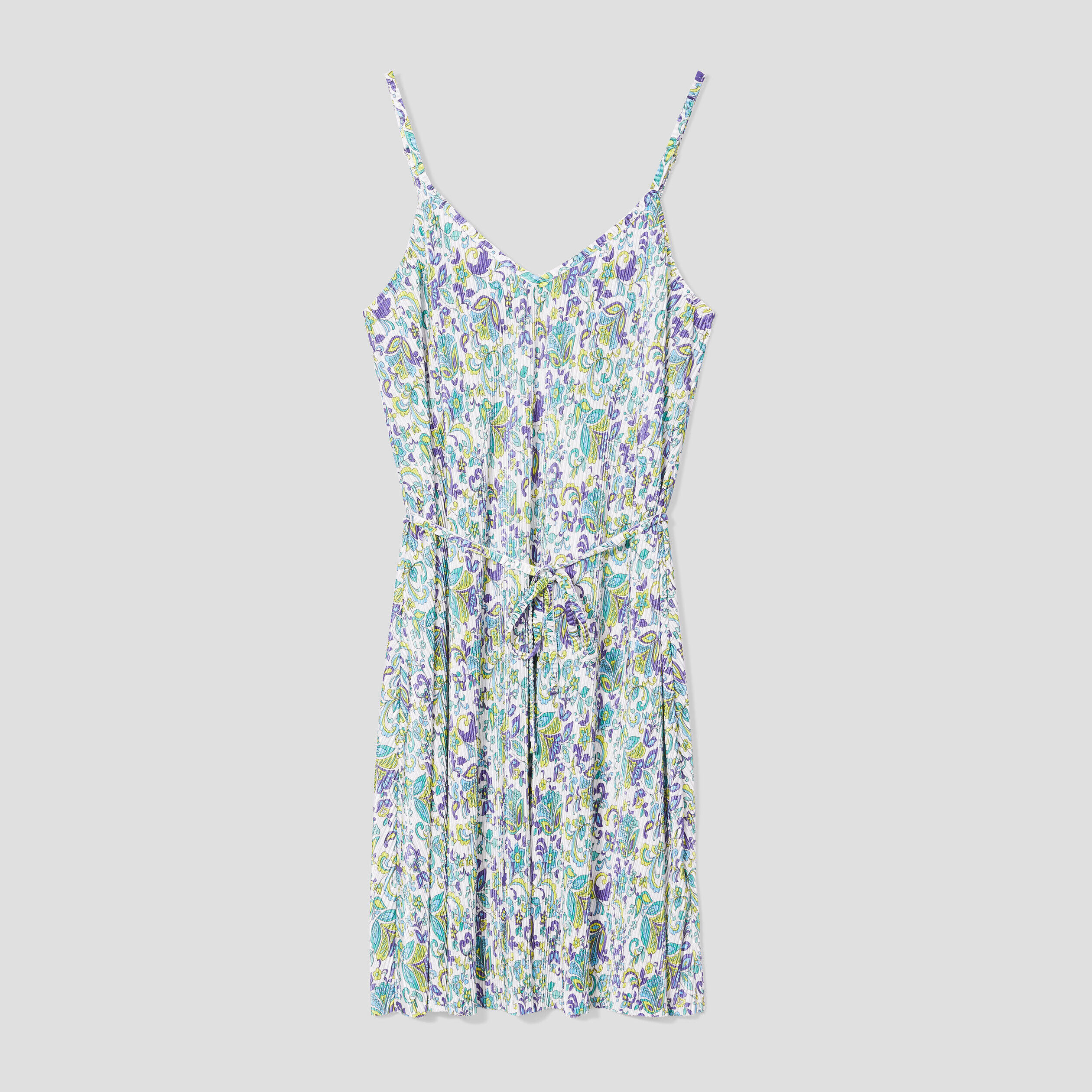 Robe droite plissée beige femme | Cache Cache