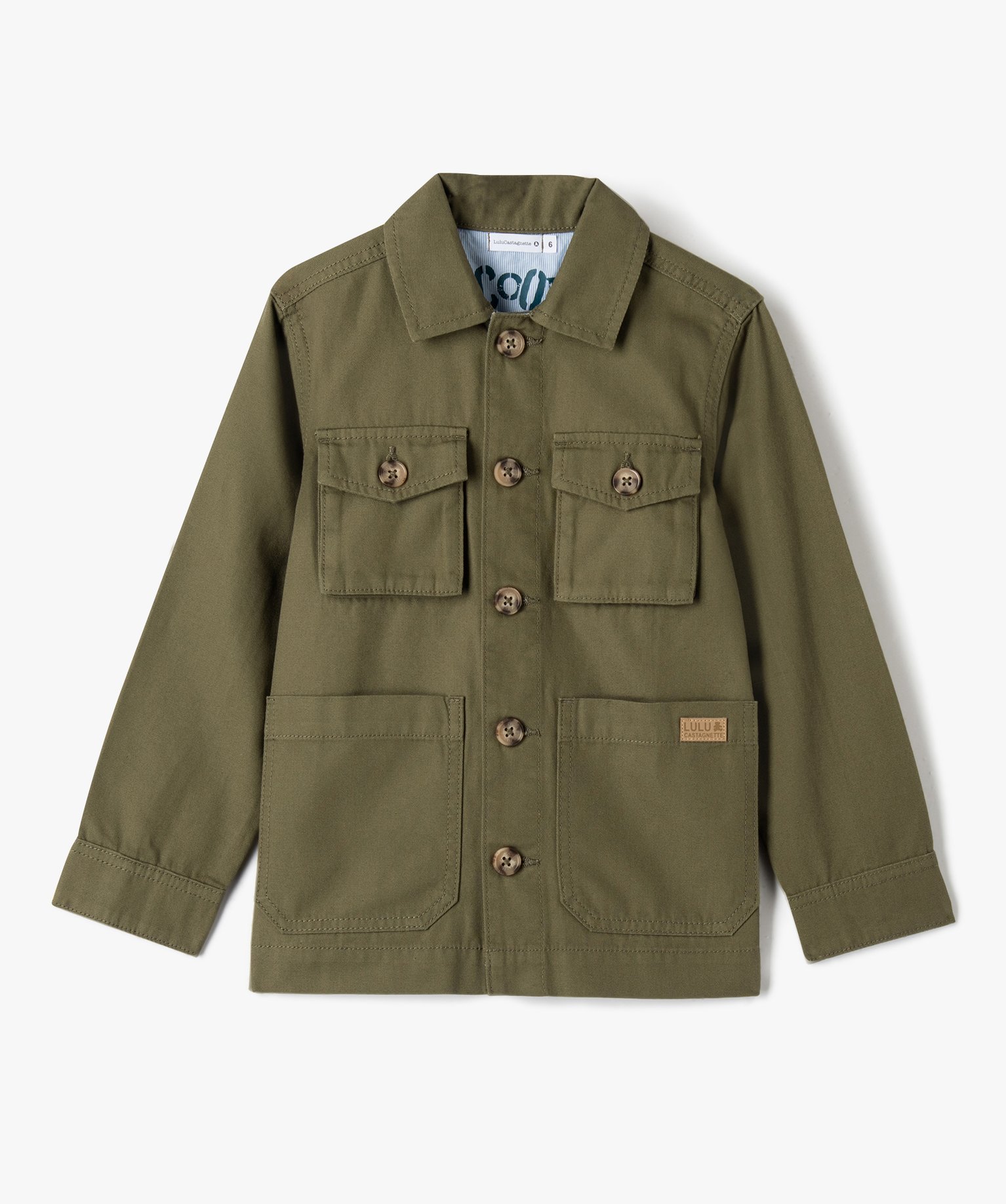 Veste Garçon en toile look chemise - LuluCastagnette kaki | GEMO