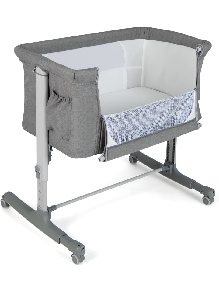 COSTWAY 3 in 1 Beistellbett in Grau günstig kaufen onesize