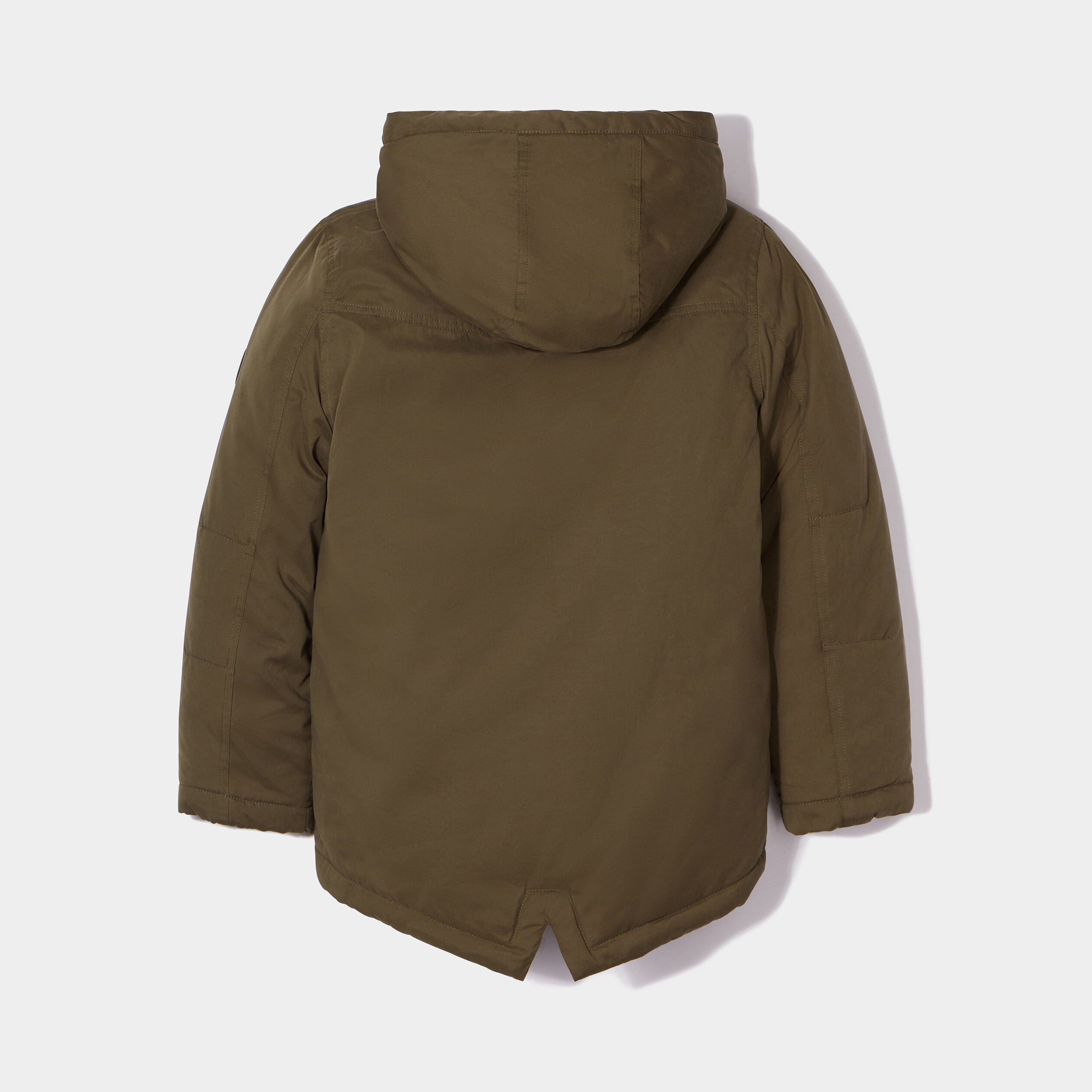 Parka mi-longue doublée à capuche vert kaki garçon | La Halle