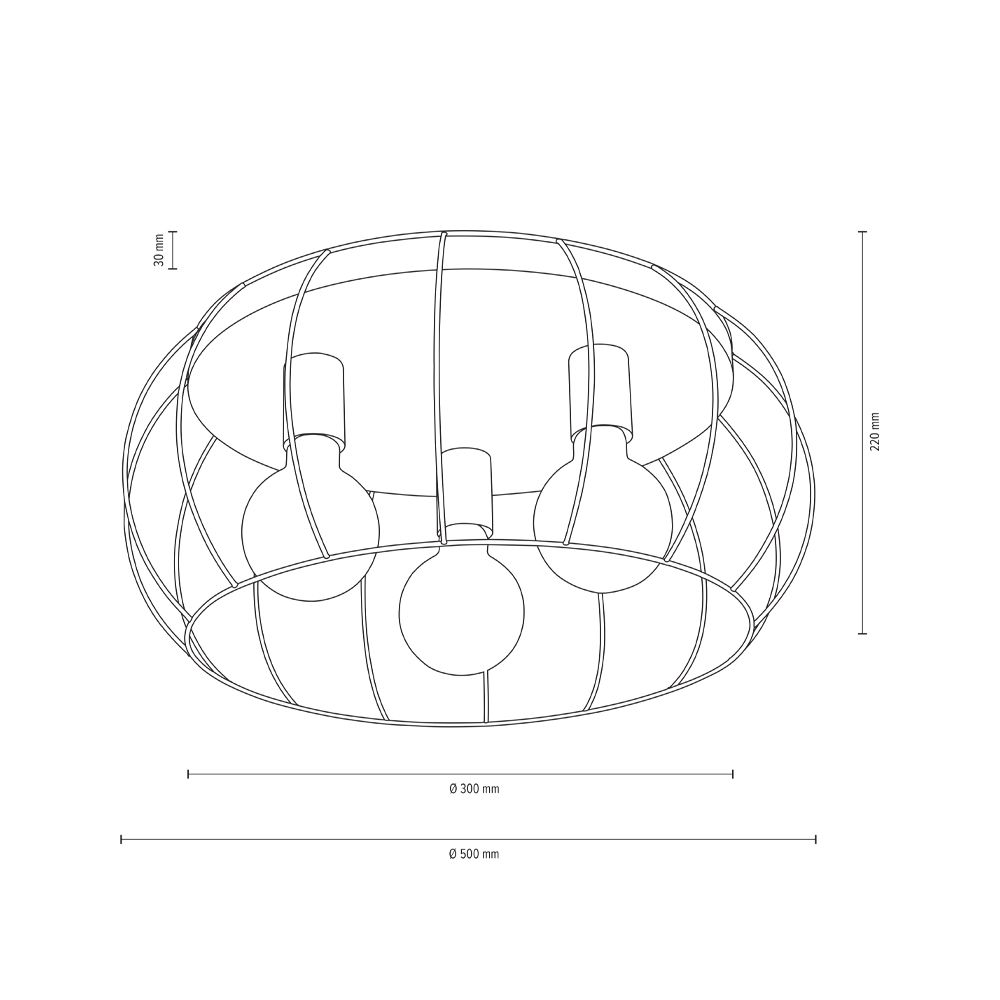 3-flg Deckenleuchte Moroni Ø 50 cm