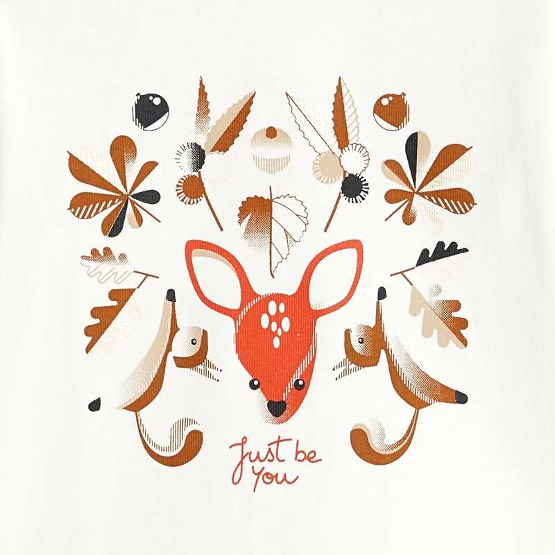 T-shirt impression animaux orange bébé fille