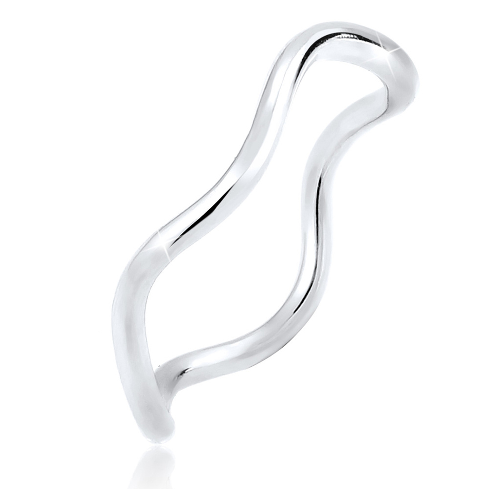 Elli Elli Bague Femmes Vagues Minimaliste Géo Tendance en Argent Sterling 925 Bague