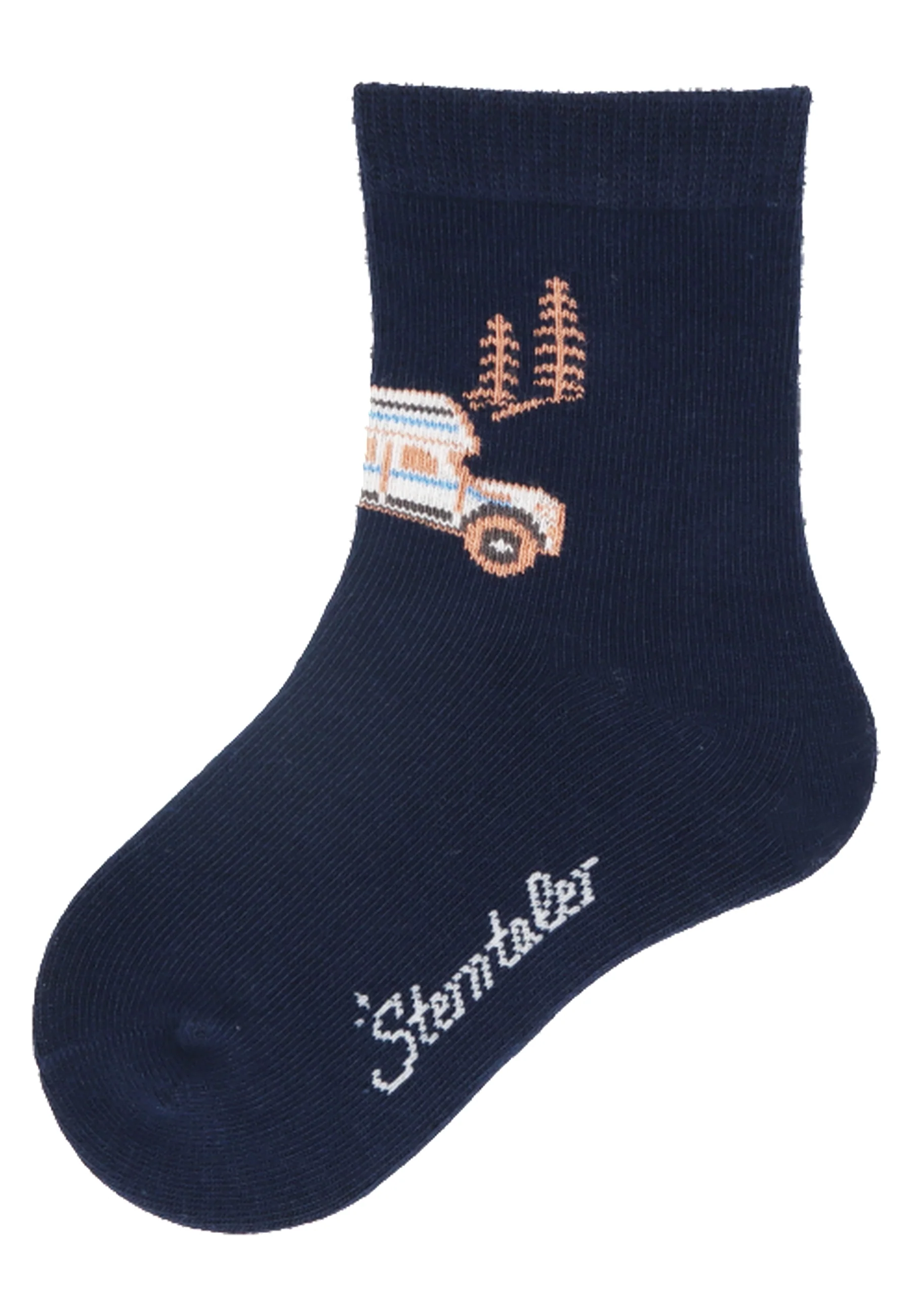 Socken im 3er Pack mit Motiv Camping in versch. Farben