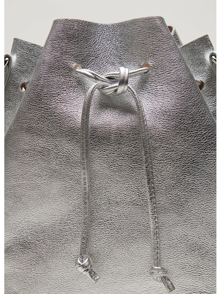 STEFANEL Leder-Umhängetasche in Silber günstig kaufen onesize