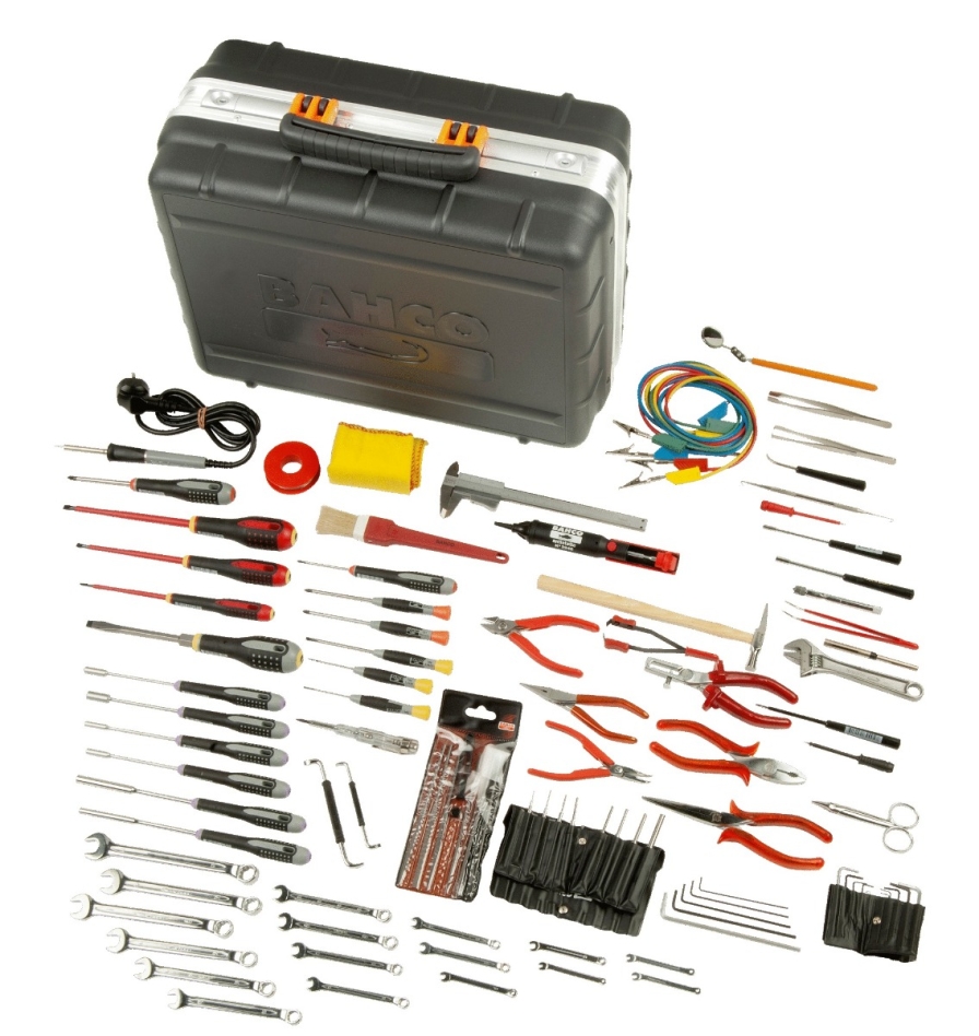 Bahco 2010 Plastični kovček za orodje, komplet elektronike, 109 kosov