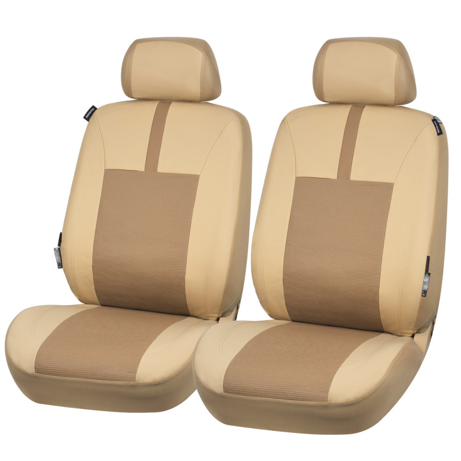 NORAUTO Sitzbezug für 2 Vordersitze, Design JUPITER-1 creme-beige, in Leder-Optik - ATU