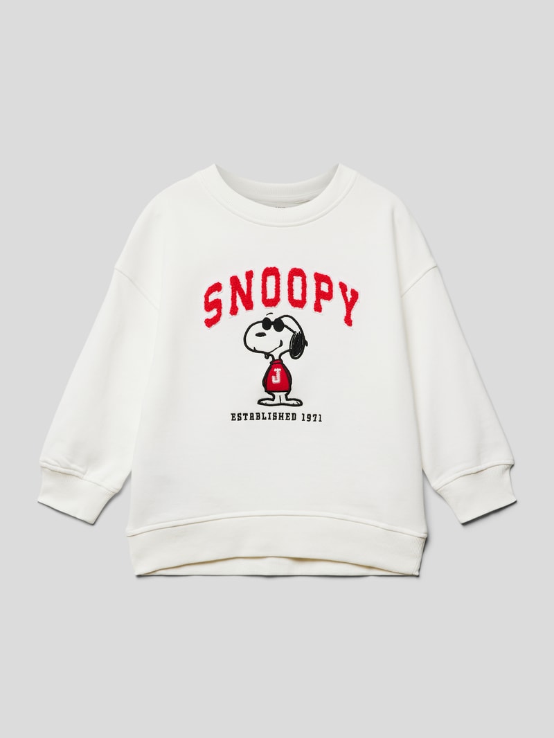 Sweatshirt mit Label-Stitching Modell 'cool' in weiß