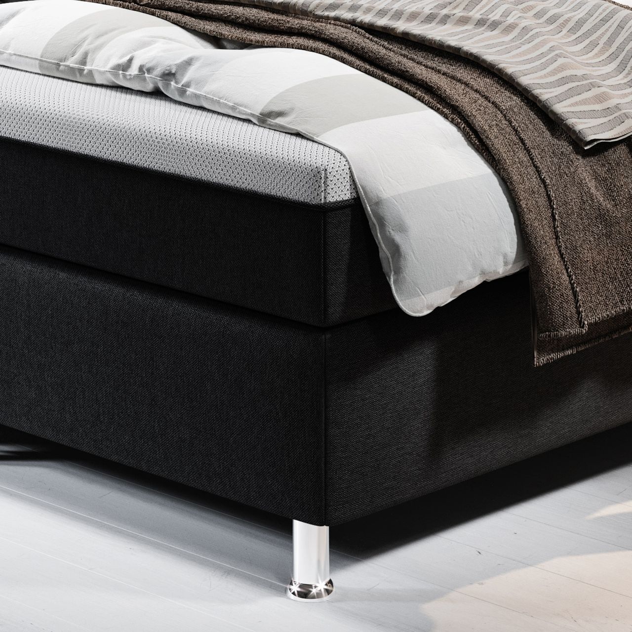 IHG Boxspringbett ROTTERDAM PLUS 180x200, Schwarz