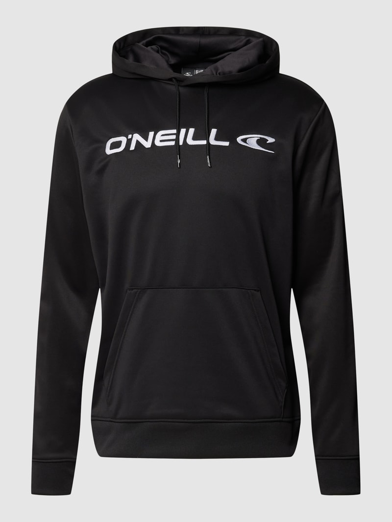 Hoodie mit Label-Stitching Modell 'RUTILE' in schwarz