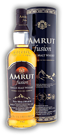 Amrut Fusion Single Malt 50% Amrut Fusion Single Malt 50% Osten und Westen treffen sich in der raffinierten Vermählung von indischer und schottischer Gerste um einen aromatischen und charaktervollen Maltwhisky zu produzieren. 0,7	 Liter - Vol 50%
