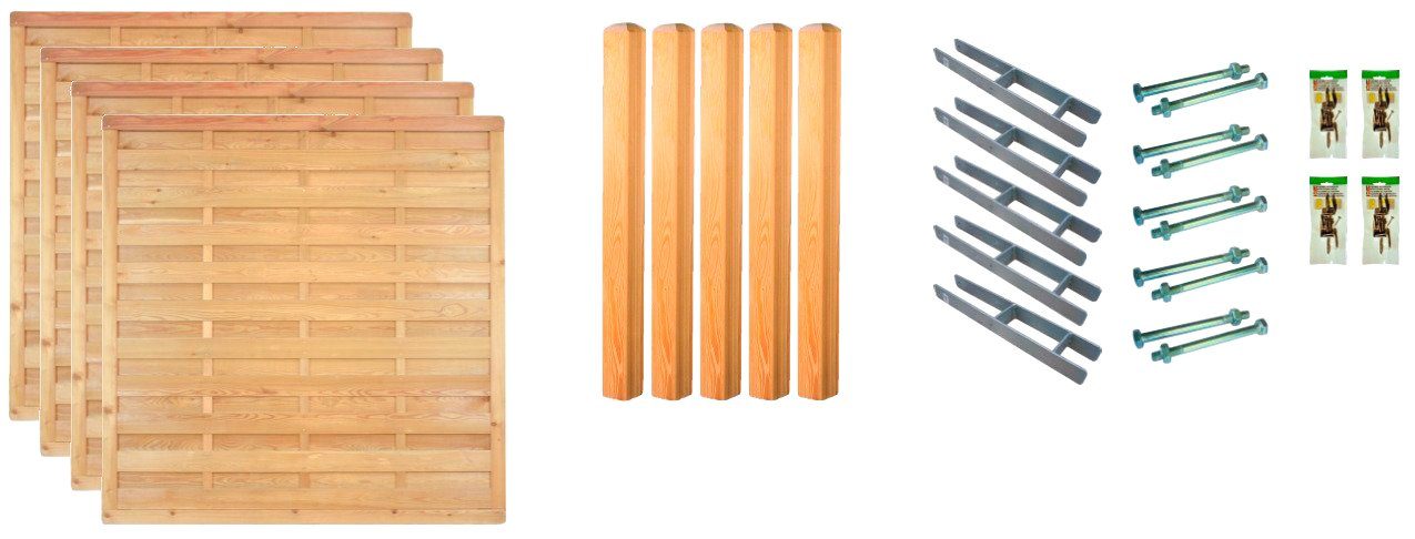 Tetzner & Jentzsch Dichtzaun Baltimore 2, (Set), 4 Elemente, LxH: 765x180 cm