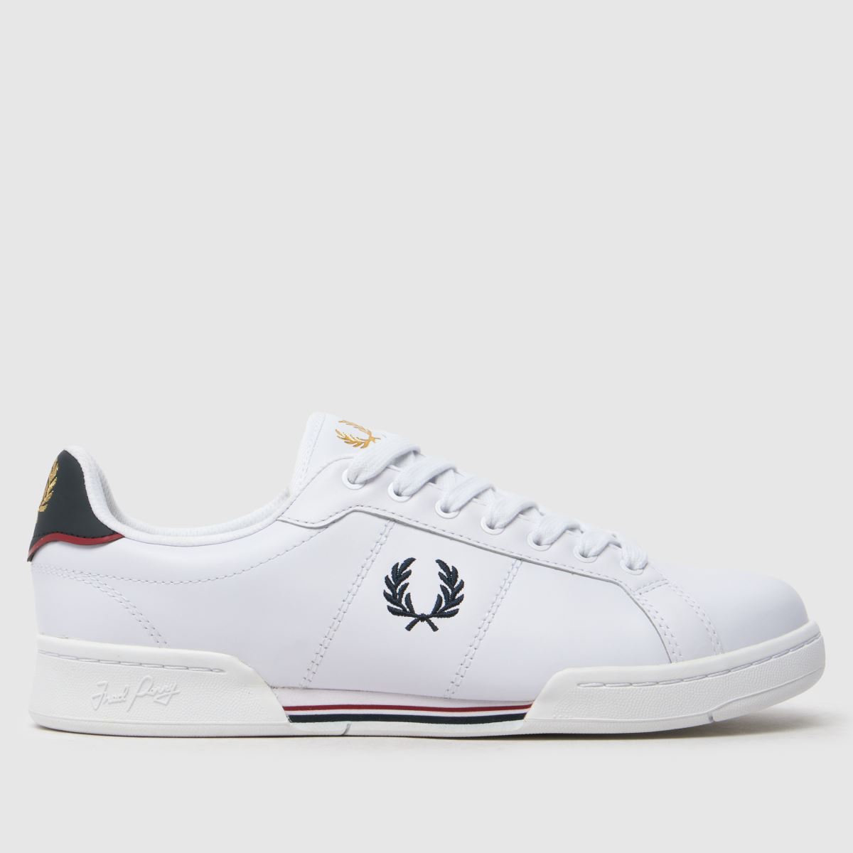 Fred Perry – B722 – Vita och marinblå sneakers