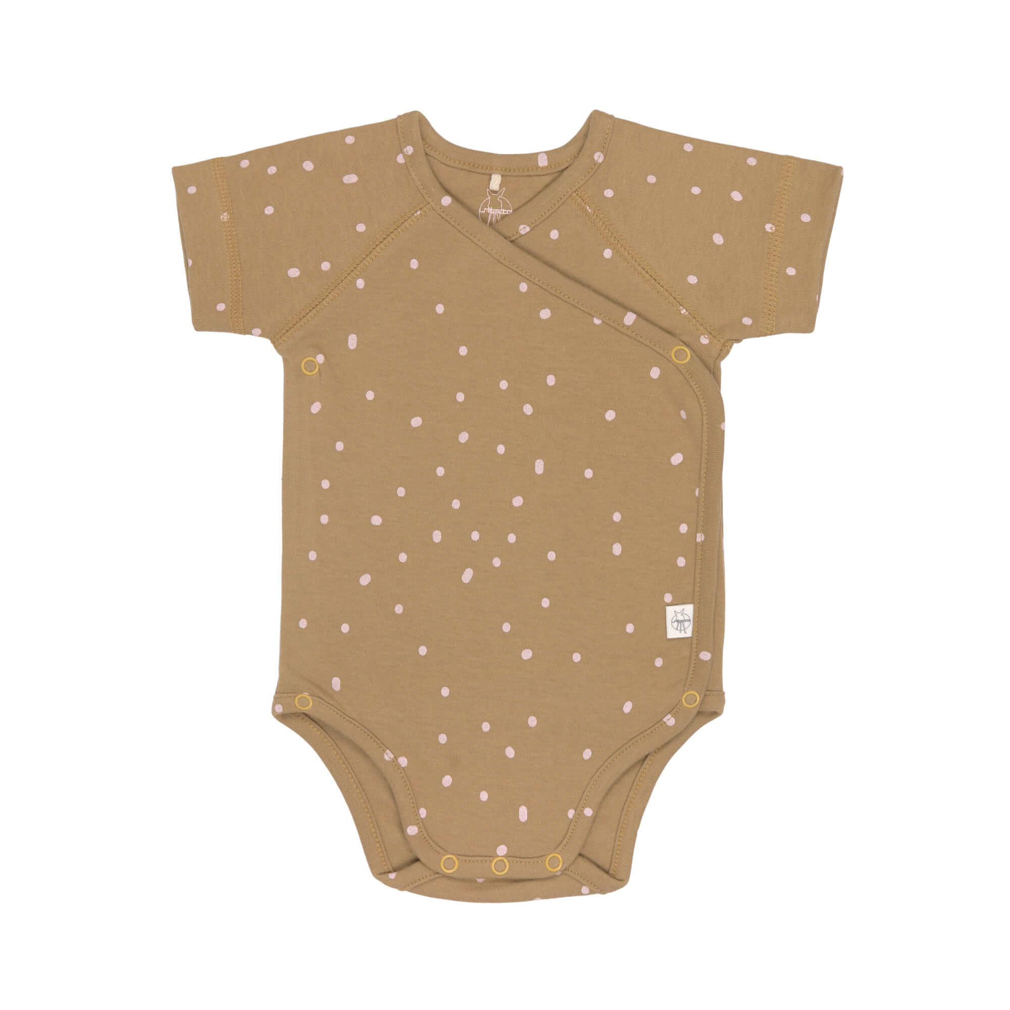 Baby Wickelbody kurzarm - Bio Baumwolle, Punkte, Gelb