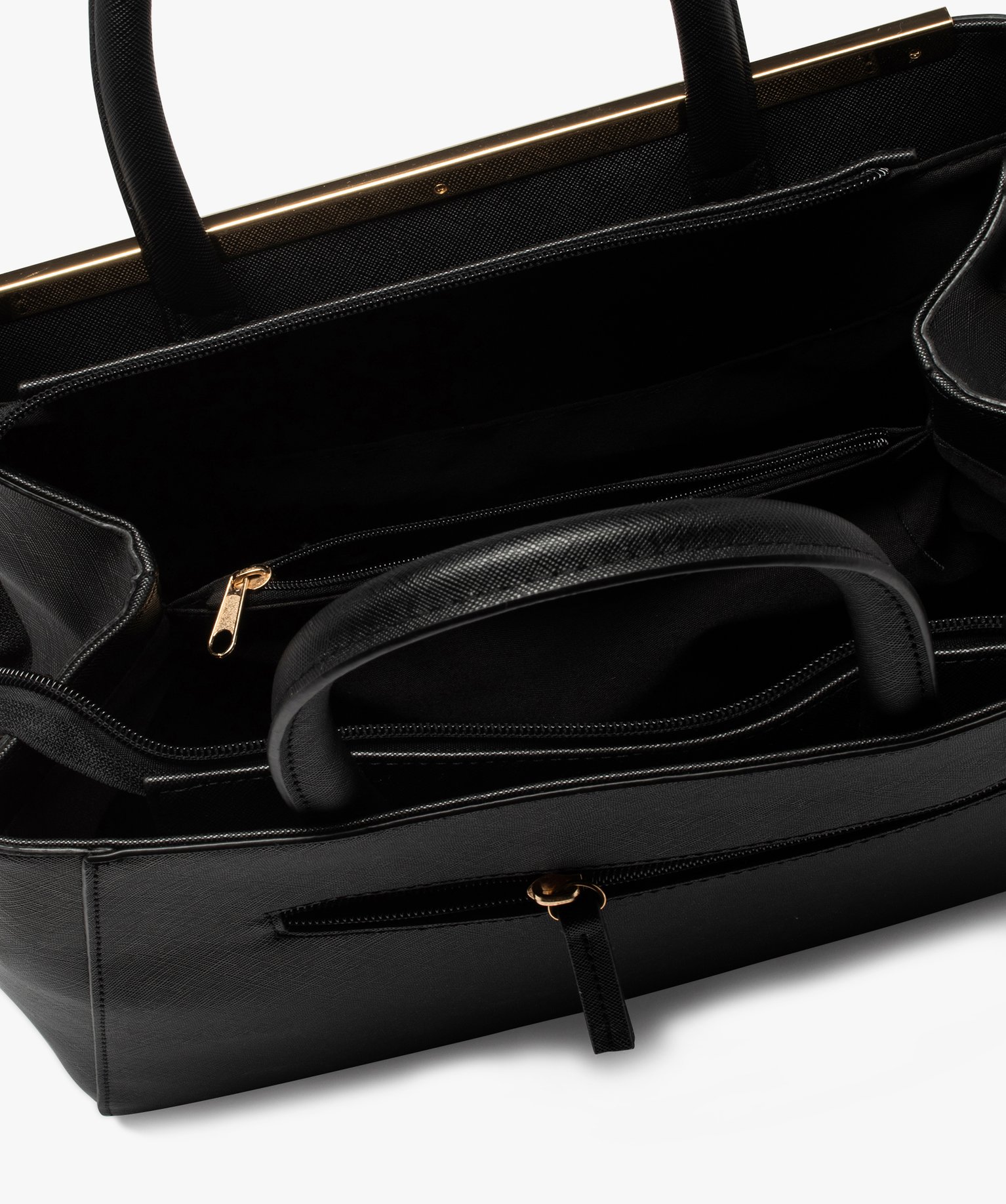 Sac à main femme à détails dorés et breloques noir | GEMO