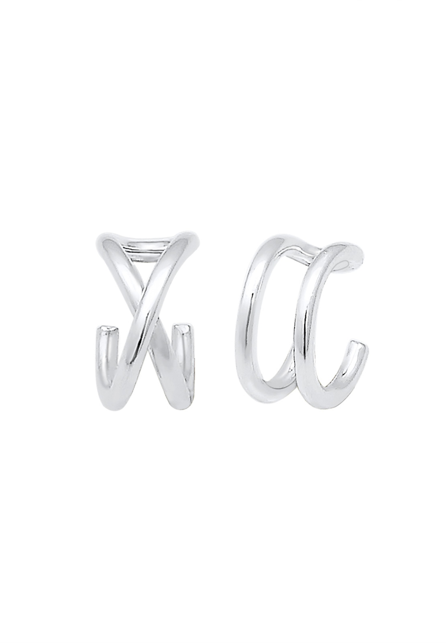 Set di orecchini a clip minimalisti Geo Basic da donna di Elli in argento sterling 925 con placcatura in oro rosa.