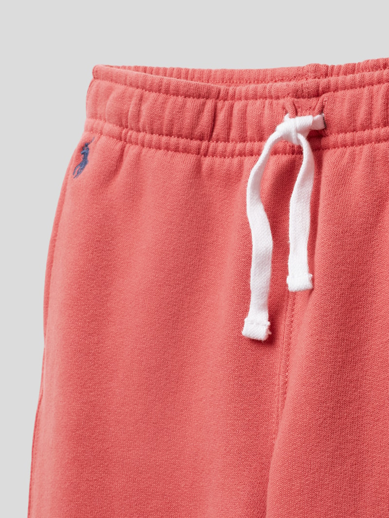 Sweatpants mit Logo-Stitching in apricot