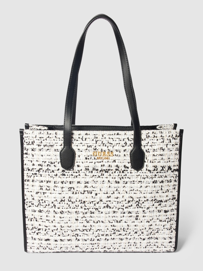 Shopper mit Label-Detail Modell 'SILVANA' in ecru