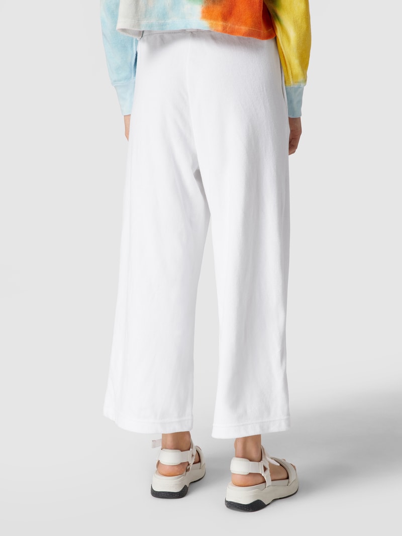 Lounge-Hose mit Label-Stitching in weiß