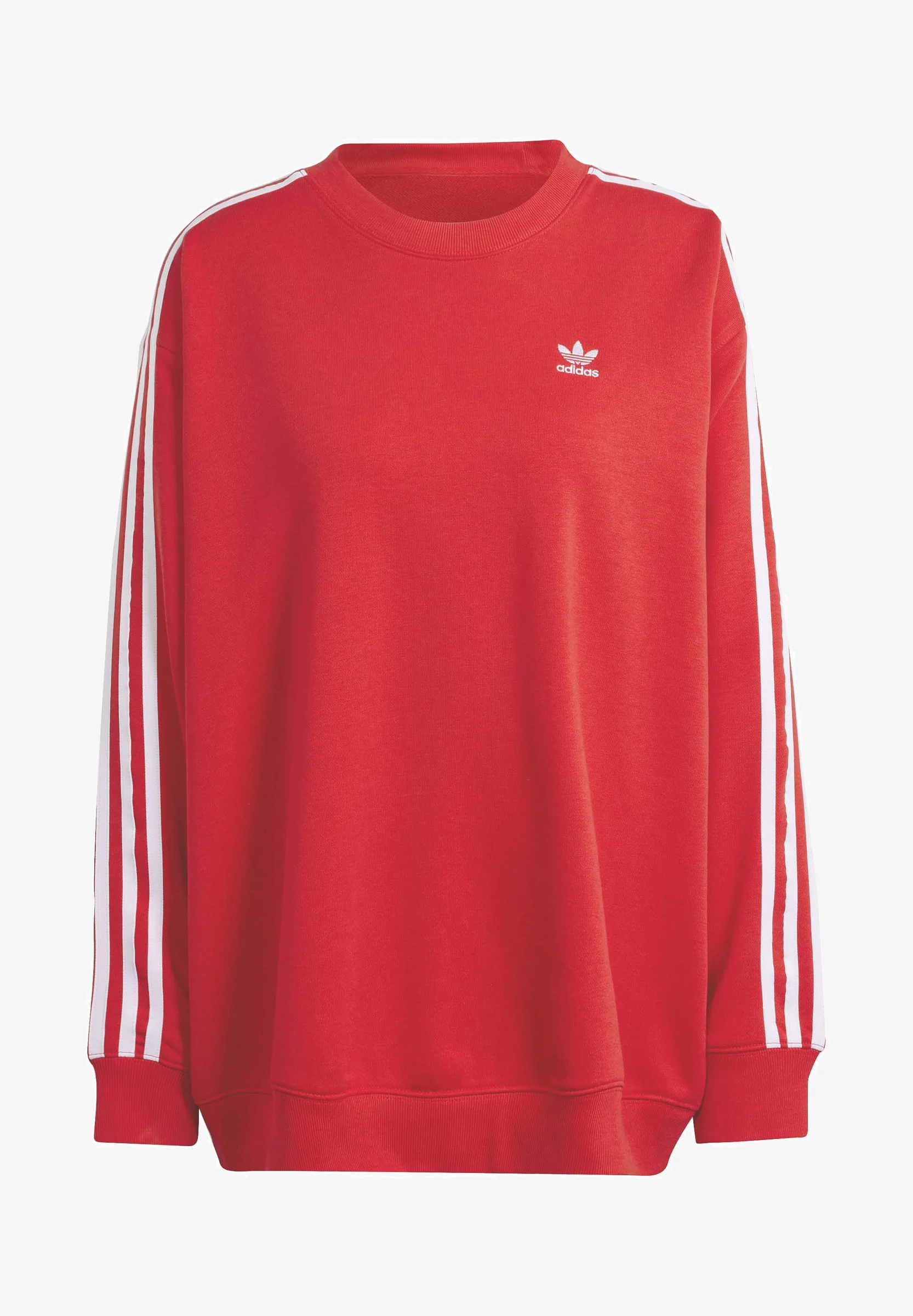 Sudadera adidas Originals de cuello redondo extragrande con tres rayas