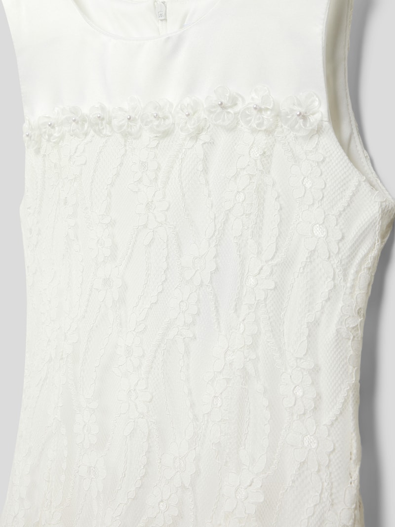 Kleid mit floraler Spitze in ecru
