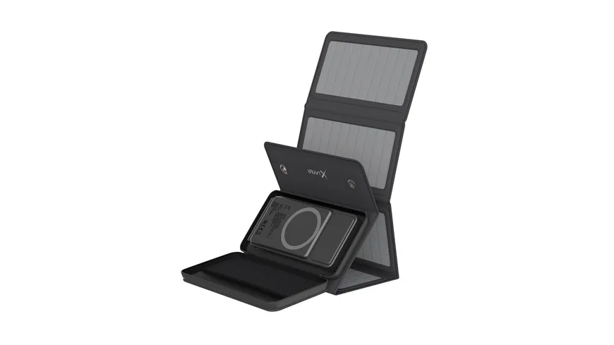 XLayer Powerbank 15W Wireless 10.000 mAh mit 2-in-1 Solarpanel Black