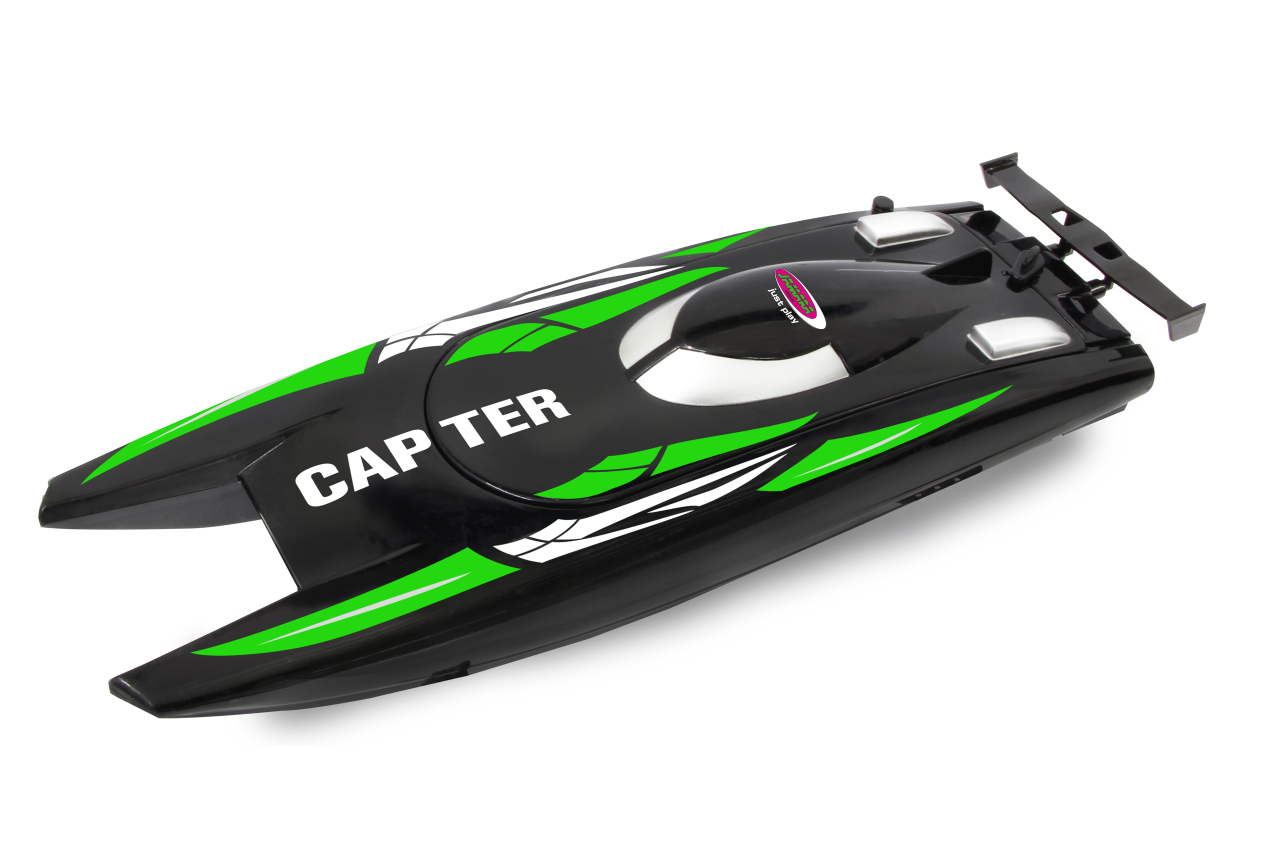 Jamara e.K. Capter Speedboot schwarz/grün LiPo 7,4V 2,4GHz