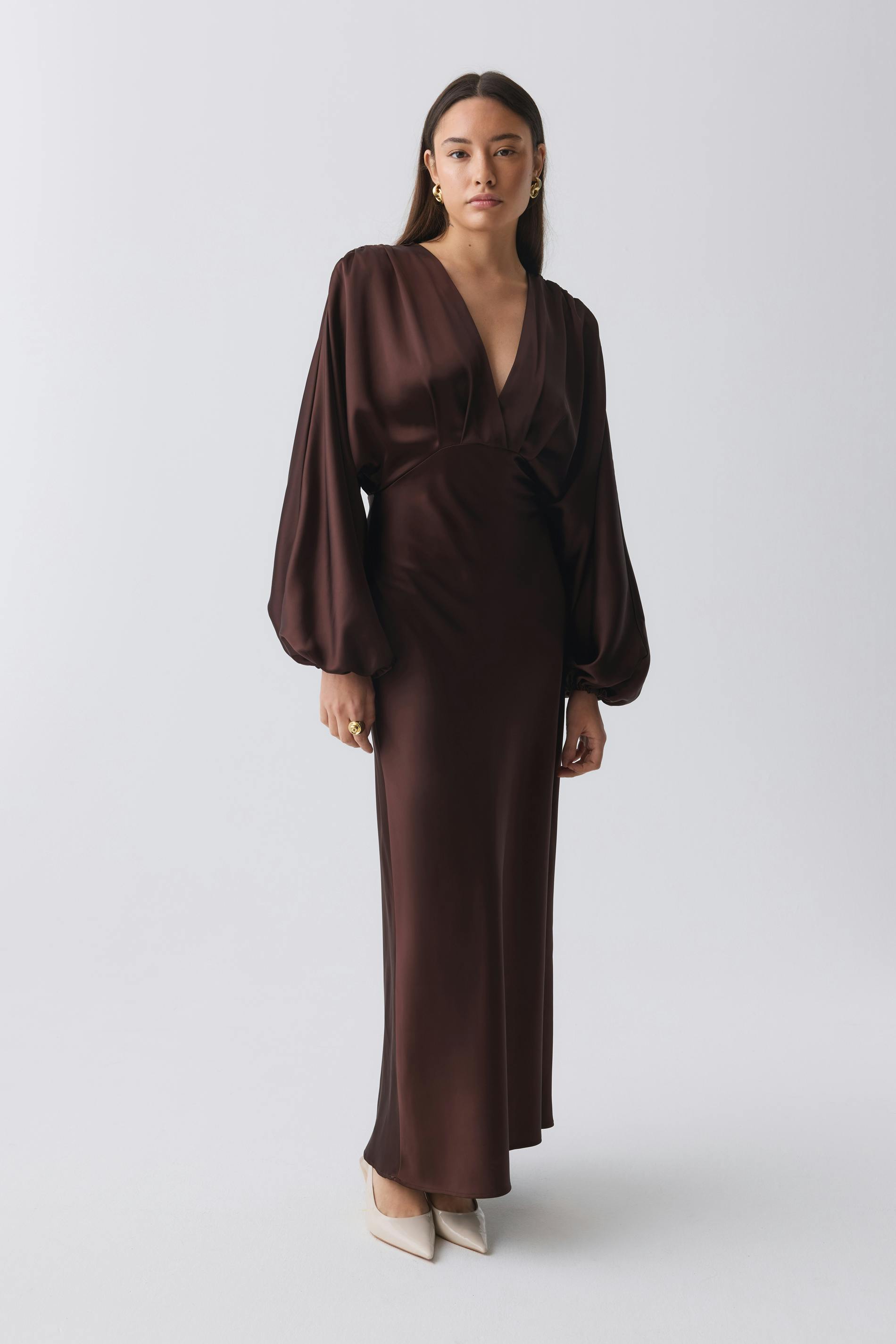 Satin midaxi dress