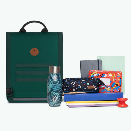 Discover Large Glencoe Dark Green Schoolbag