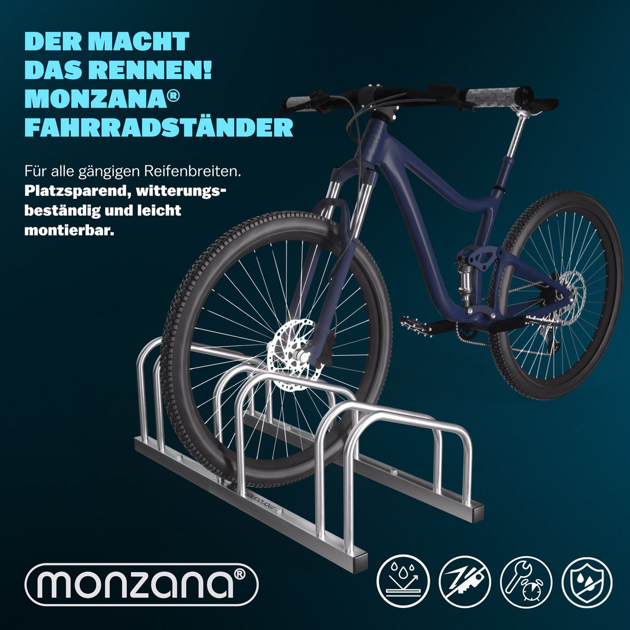 Casaria monzana® Fahrradständer 3er 71x32x27cm