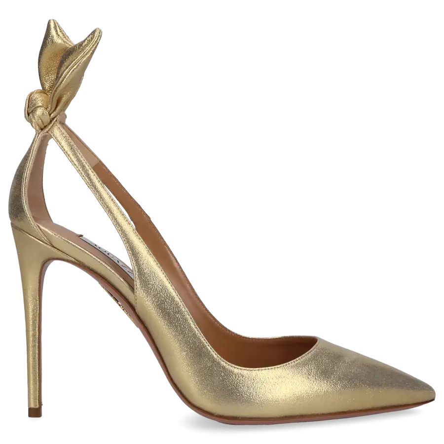 Aquazzura - Pumps BOW TIE 105 Kalbsleder - gold