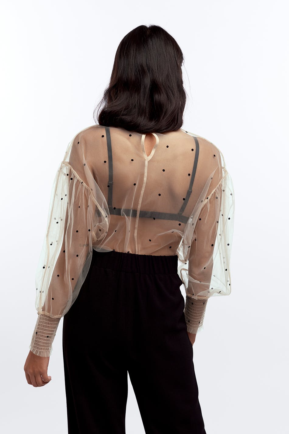 Olive mesh top