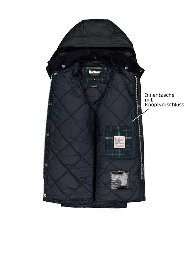 Barbour, Jacke Beaufort, Baumwolle gewachst Steppfutter, navy