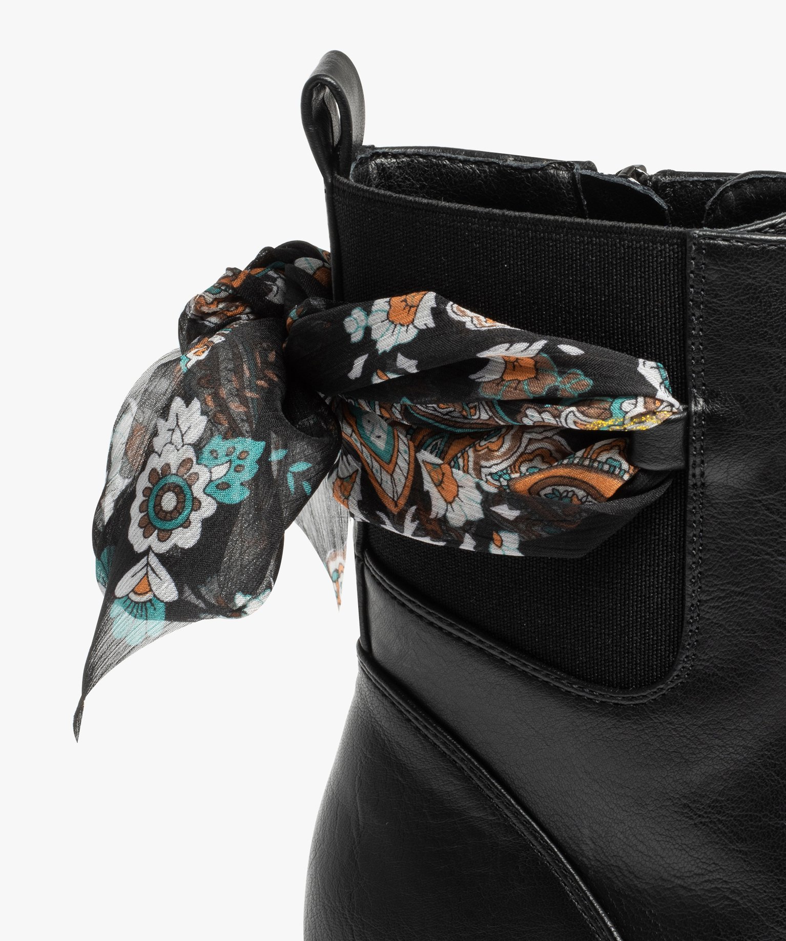 Bottines lacées à foulard noué femme noir | GEMO