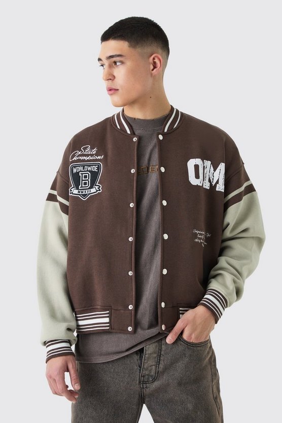 Kastige bestickte Jersey-Jacke