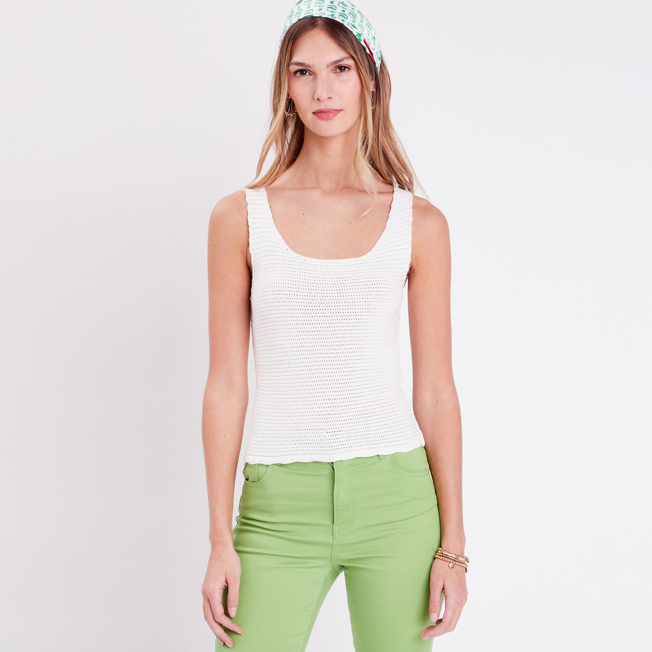 Débardeur macramé ecru femme | Cache Cache