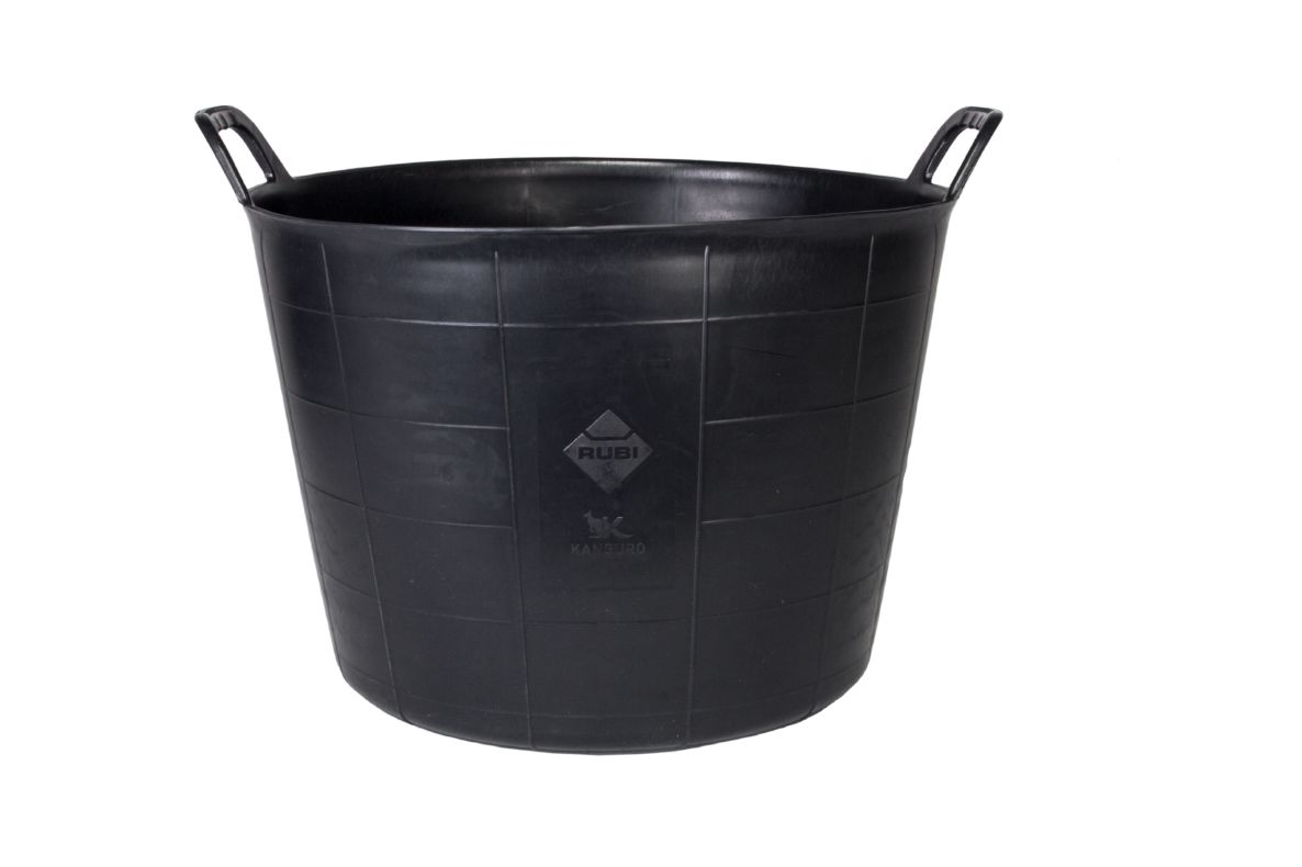 Rubi 88778 FLEXTUB Nr. 3 Verstärkte Kunststoffwanne, schwarz, 40 l, robust