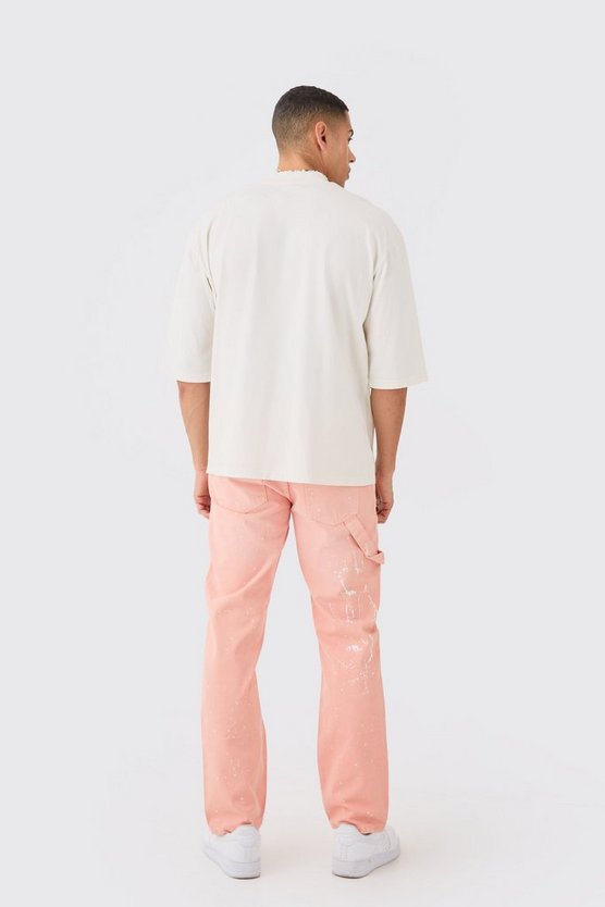 Oversize T-Shirt mit Acid-Waschung und Applikation