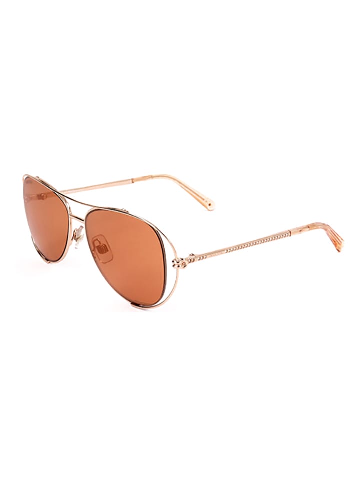 Swarovski Damen-Sonnenbrille in Gold/ Hellbraun günstig kaufen 55