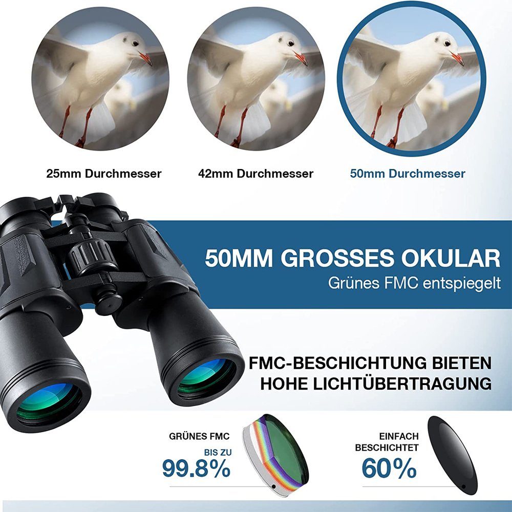 GelldG 20x50 Fernglas Erwachsene mit Nachtsicht bei Schwachem Licht Fernglas