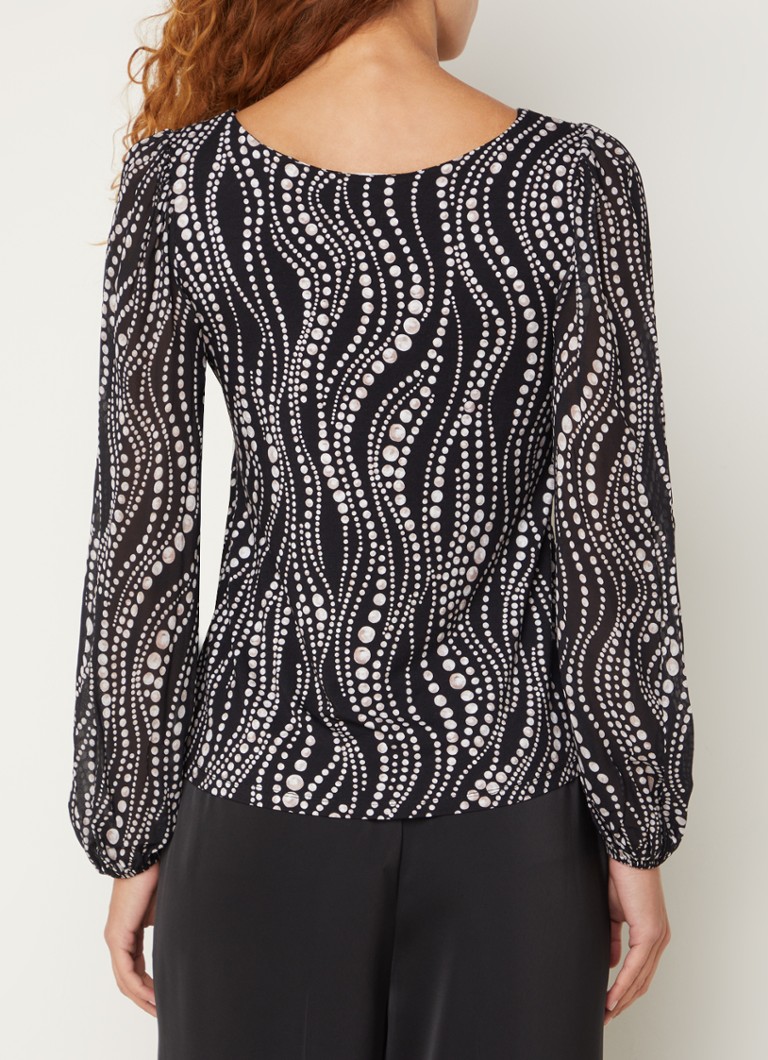 Phase Eight Patricia top with balloon sleeves and print