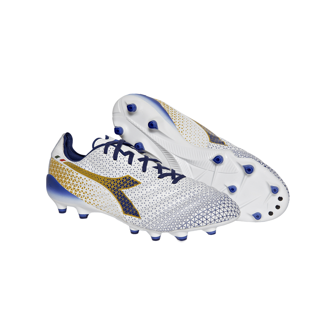 Diadora Brasil Elite Tech Italy FG Weiss Blau Gold FD0953