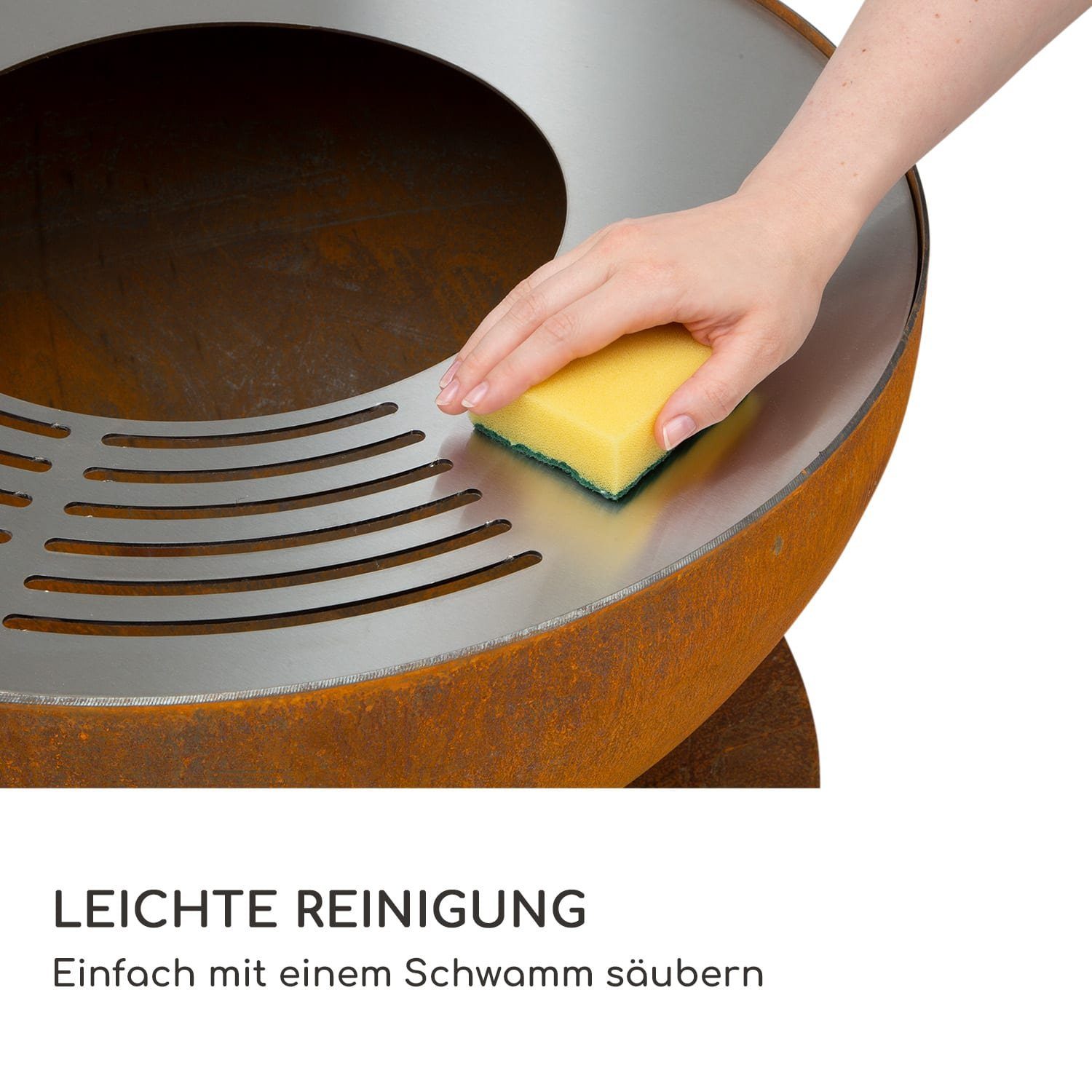 blumfeldt Feuerschale Savage 2.0, (Set), Feuerschale Garten mit Grill Feuerkorb Feuerstelle Outdoor