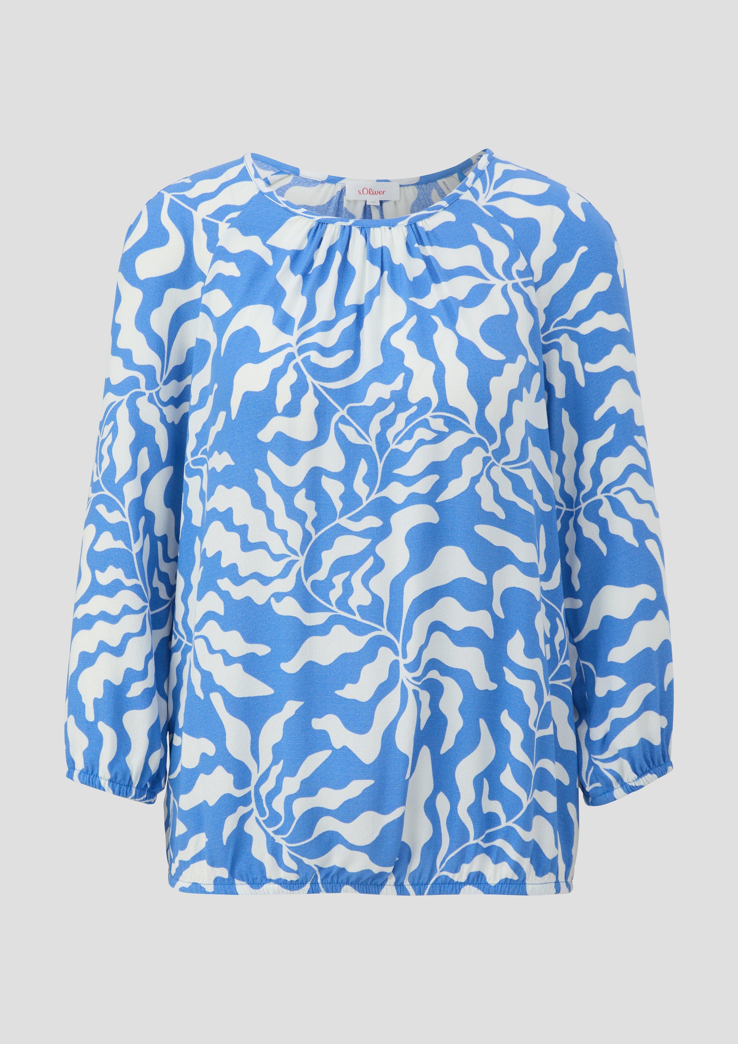 Jacquard-Bluse aus reiner Viskose  2145166-55A1